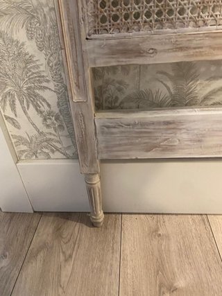 Cabecero Madera y Ratán efecto decapado