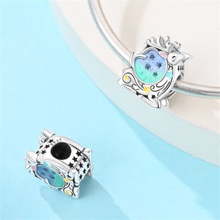 PLATA 925 CHARM CIERVO LUNA BRILLANTE