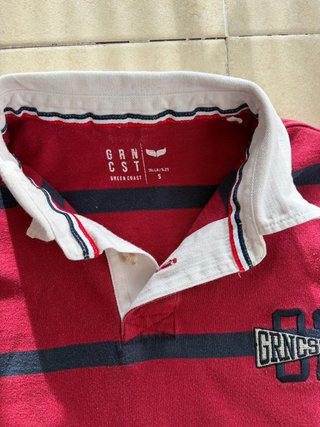 Polo Rugby de Green Coast Rayas Rojas y Azules