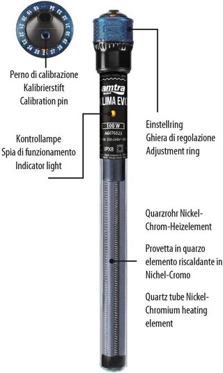 Amtra calentador automático acuario cuarzo