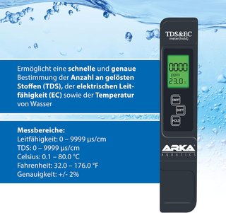 ARKA medidor pH TDS EC temperatura agua