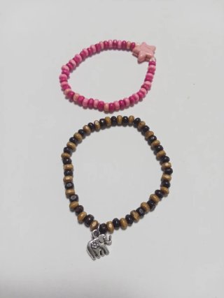 Pulsera de madera con abalorio