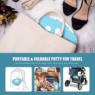 Orinal portátil plegable niños viaje azul