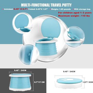 Orinal portátil plegable niños viaje azul