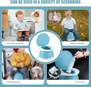 Orinal portátil plegable niños viaje azul