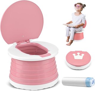 Orinal portátil plegable niños viaje azul