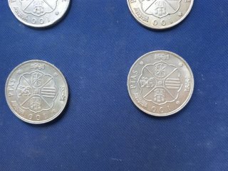 6 Monedas 100 Pesetas Franco Plata