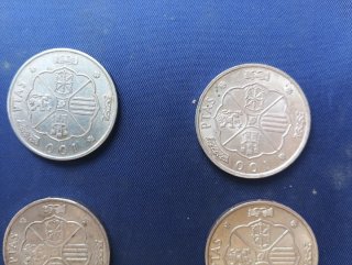 6 Monedas 100 Pesetas Franco Plata