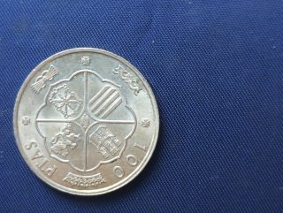 6 Monedas 100 Pesetas Franco Plata