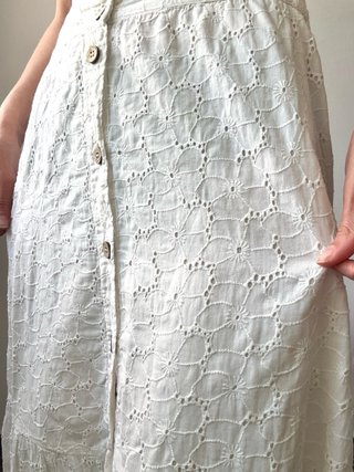 Falda Larga Blanca Mango Talla S