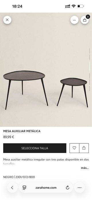 Mesita auxiliar Zara Home negra metálica