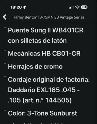 Bajo Harley Benton JB 75 Vintage+ pedal a eleccion