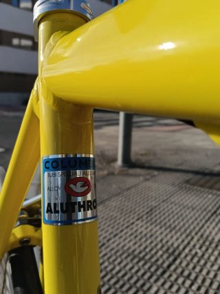 Bicicleta de carretera Zeus amarilla