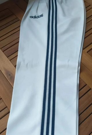 Pantalón Adidas Blanco Rayas Negras