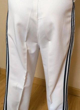 Pantalón Adidas Blanco Rayas Negras