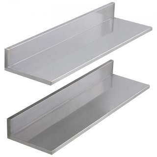 Estante de Acero Inoxidable de 21.8 x 76.2 cm, Estantería Flotante Montada en la Pared con Respaldo, Estantes Comerciales con Capacidad de Carga de 20 kg, Estante de Almacenamiento de Alta Resiste...