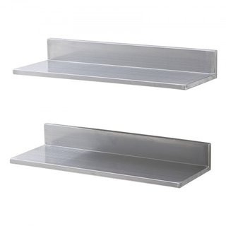 Estante de Acero Inoxidable de 21.8 x 61 cm, Estantería Flotante Montada en la Pared con Respaldo, Estantes Comerciales de 20 kg de Capacidad de Carga, Estante de Almacenamiento de Alta Resistenci...