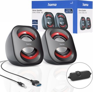 Hama altavoces usb estéreo portátil compacto
