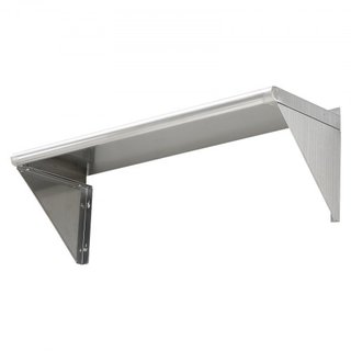Estante de Acero Inoxidable de 30.5 x 91.4 cm, Estantería Flotante Montada en la Pared con Soportes, Capacidad de Carga de 113.4 kg, Estantes Comerciales, Estante de Almacenamiento de Alta Resiste...