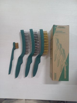 Set 4 Spazzole Acciaio Parkside
