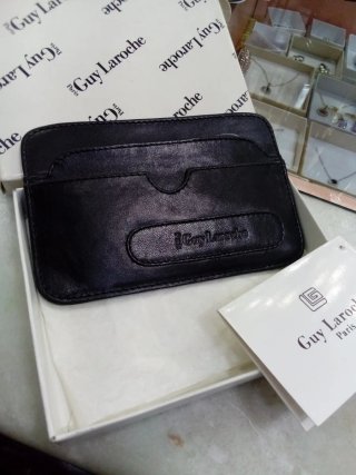 Porta carte Guy Laroche Paris in pelle nera