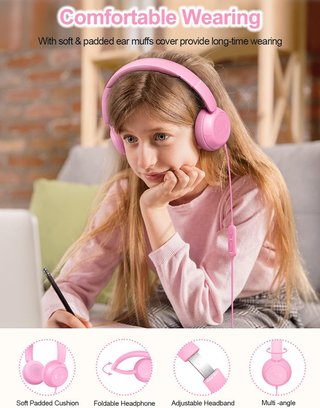 Auriculares infantiles con micrófono y volumen
