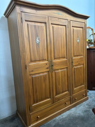 Armario Pino Macizo 3 Puertas y Cajones
