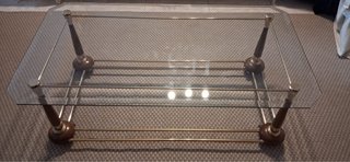 Mesa de centro cristal y metal