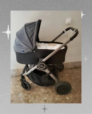 Carrito y silla de bebé negro