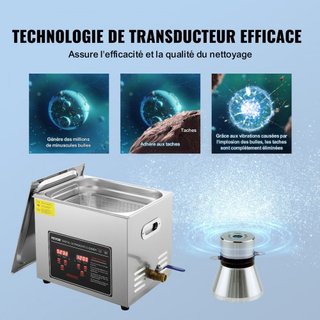 Limpiador Ultrasónico con Temporizador Digital y Calentador, Limpiador Ultrasónico Profesional para Joyería, Máquina de Limpieza de Acero Inoxidable Calentada para Gafas, Relojes, Anillos, Pequeña...