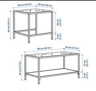 Mesa centro cristal y metal Ikea