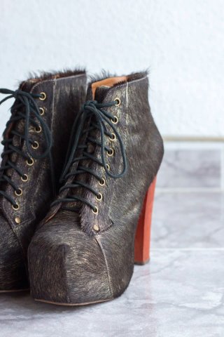 Botines Jeffrey Campbell Lita Negro/Dorado