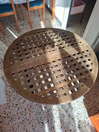 Mesa plegable redonda madera 78x80
