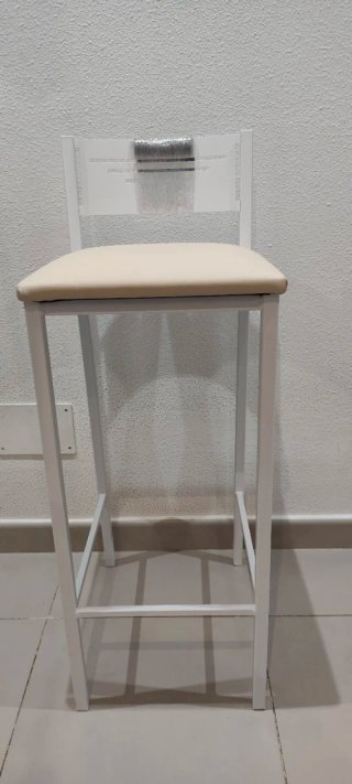 Taburete Alto Nórdico Beige y Blanco