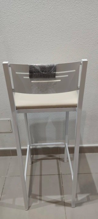 Taburete Alto Nórdico Beige y Blanco