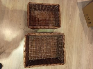 Cestas de mimbre con cubierta de tela lavable