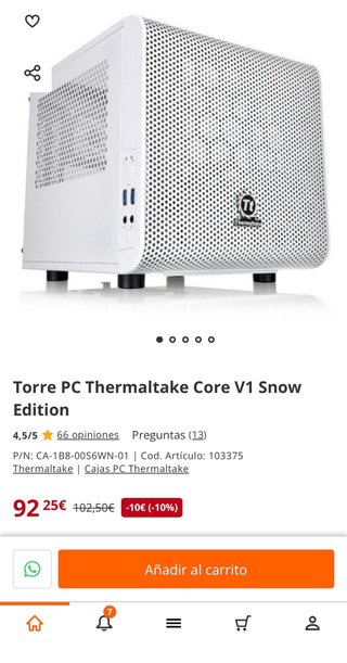 Caja PC Thermaltake Core V1 Snow Edition