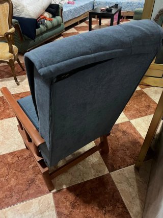 Mecedora provenzal tela y madera