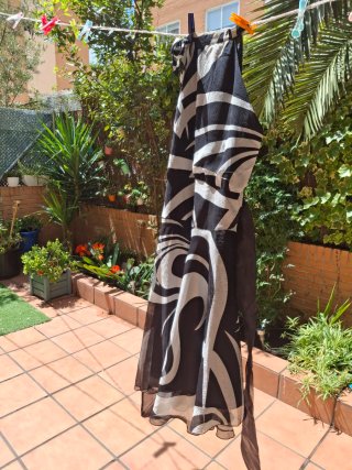 Vestido estampado blanco y negro