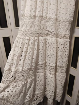 Vestido blanco largo encaje