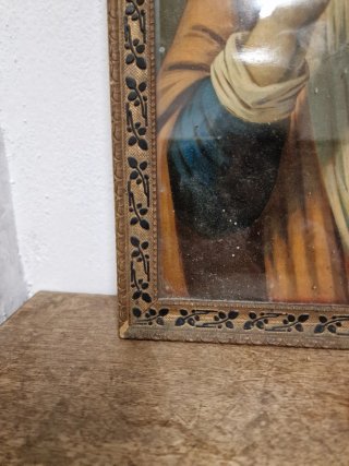 Oleografia Sacro Cuore di Gesù con cornice