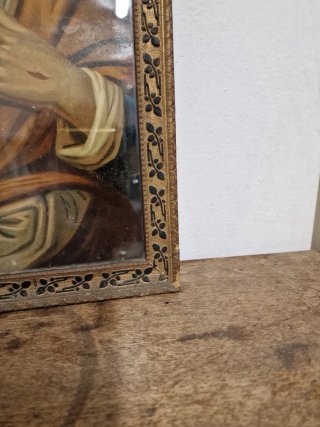 Oleografia Sacro Cuore di Gesù con cornice
