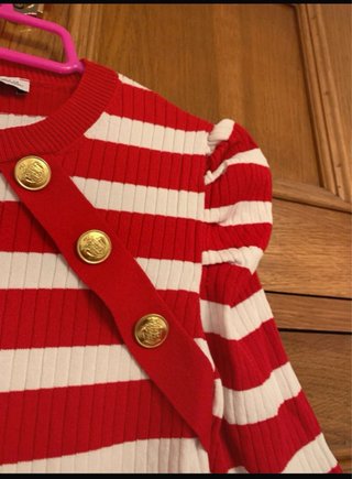 Jersey Zara Rayas Rojas y Blancas Talla m