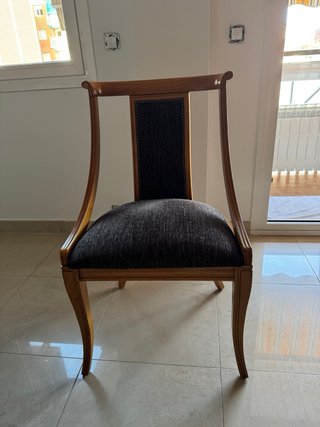 Sillas de comedor madera y tela