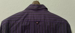 Camisa Italiana Rayas Morado y Negro Talla XL