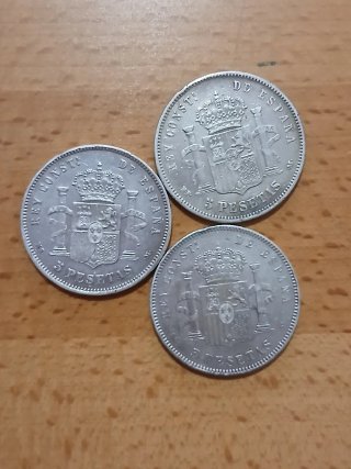 Lote 9 monedas plata españolas