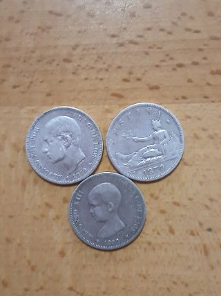Lote 9 monedas plata españolas