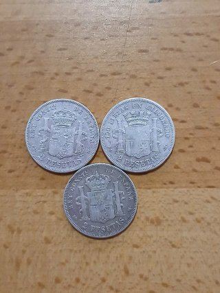 Lote 9 monedas plata españolas