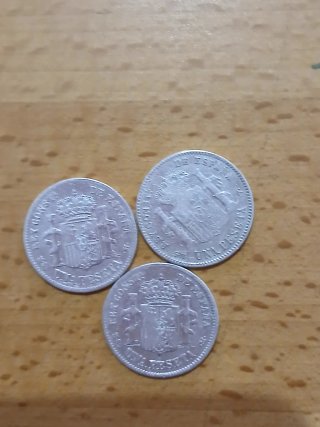 Lote 9 monedas plata españolas