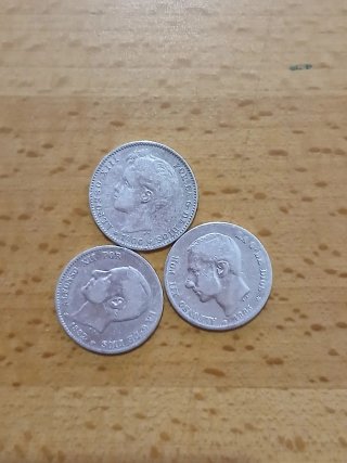 Lote 9 monedas plata españolas